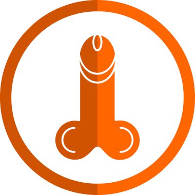 Flat penis icon, vector illustration