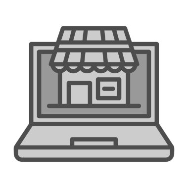 laptop çevrimiçi alışveriş izole vektör tasarımı