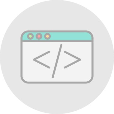 Kodlama simgesinin vektör illüstrasyonu 