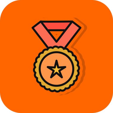 Yıldızlı madalya. Web simgesi basit illüstrasyon