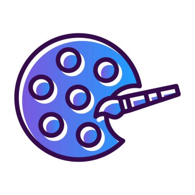 boya fırçası ile renk paleti 