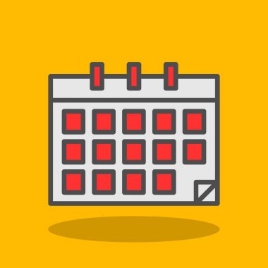 Takvim simgesi, vektör illüstrasyonu basit tasarım