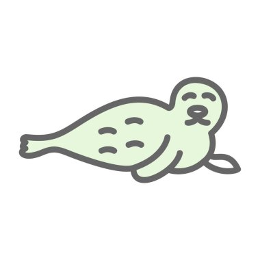 şirin fok simgesi, vektör illüstrasyonu