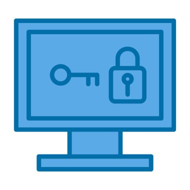 bilgisayar kilidi izole edilmiş simgesi