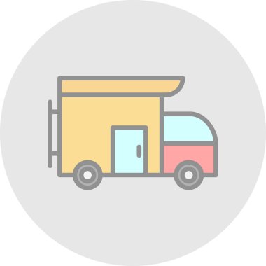 Camper van simge vektör çizim