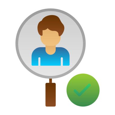 Büyüteç ve büyüteç vektör illüstrasyonlu kişi