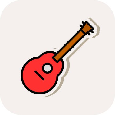 Gitar ikonu. Web için basit müzik vektör simgeleri çizimi