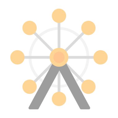 Dönme dolap ağ simgesi, vektör illüstrasyonu 