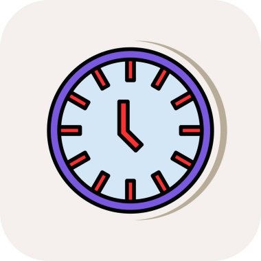 Saat simgesi, vektör illüstrasyonu basit tasarım