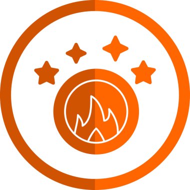 Ateş ikonu halkası, vektör illüstrasyonu 