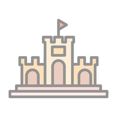 Kumdan kale simgesi, vektör illüstrasyonu basit tasarım