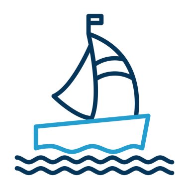 tekne ikonu vektör illüstrasyonu 