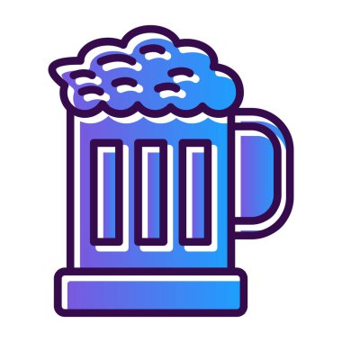 Bir bardak bira ikonu, vektör illüstrasyonu basit tasarım