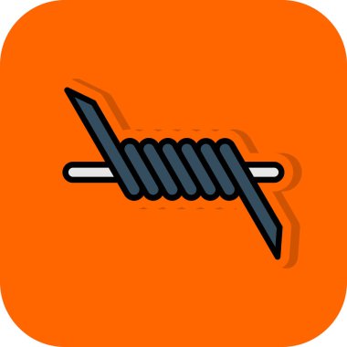 Dikenli tel ağ simgesi, vektör illüstrasyonu 