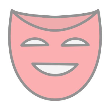 Tiyatro maskesi. Web simgesi basit illüstrasyon  