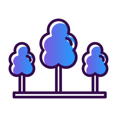 Düz ağaç simgesinin vektör illüstrasyonu