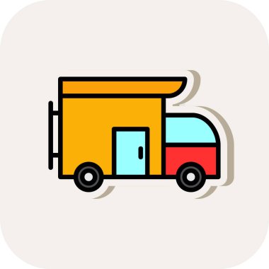 Camper van simge vektör çizim