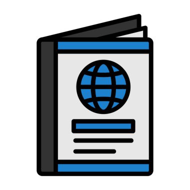 Basit düz pasaport vektör illüstrasyonu