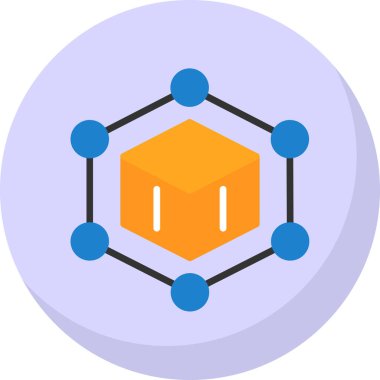 Blockchain simgesi, vektör illüstrasyonu basit tasarım