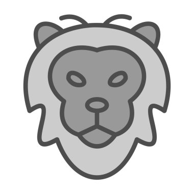 Aslan başı simgesi, vektör illüstrasyonu basit tasarım