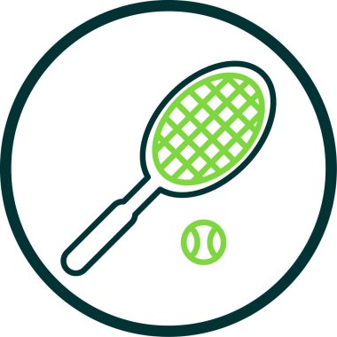 Tenis raketi ikonu. düz dizayn 