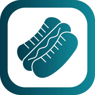 Hot dog simgesi, vektör illüstrasyonu basit tasarım