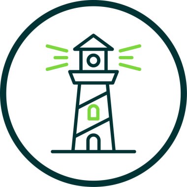 Deniz feneri. Web simgesi basit illüstrasyon