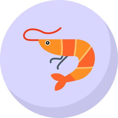 Basit Karides simgesi, vektör illüstrasyonu