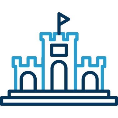 Kumdan kale simgesi, vektör illüstrasyonu basit tasarım