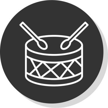 Vektör illüstrasyonu, Davul simgesi.