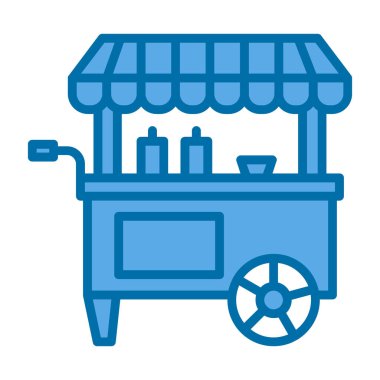 Basit yemek arabası simgesi, vektör illüstrasyonu