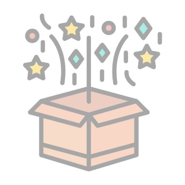 Sihirli kutu simgesi, vektör illüstrasyonu basit tasarım