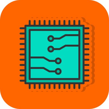 çip simgesi, vektör illüstrasyonu basit tasarım