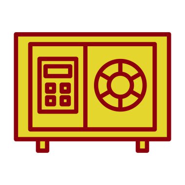 Güvenli kutu simgesi, vektör illüstrasyonu basit tasarım