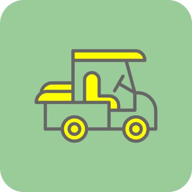 Golf Arabası simgesinin vektör illüstrasyonu