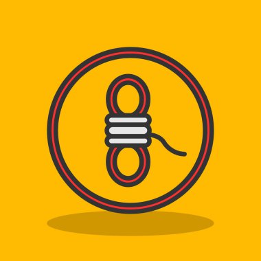 İp düz simgesinin vektör illüstrasyonu