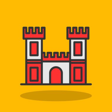 kale simgesi, vektör illüstrasyonu basit tasarım