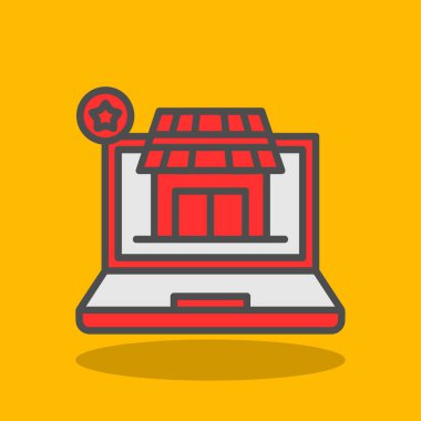 depolama işareti ve kutu vektör çizimi olan dizüstü bilgisayar