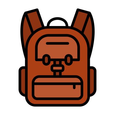 sırt çantası simgesi vektör illüstrasyonu 