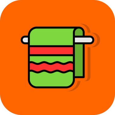 Havlu simgesi, vektör illüstrasyonu basit tasarım