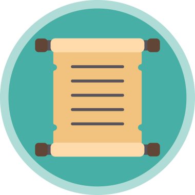 Parşömen simgesi, vektör illüstrasyonu basit tasarım