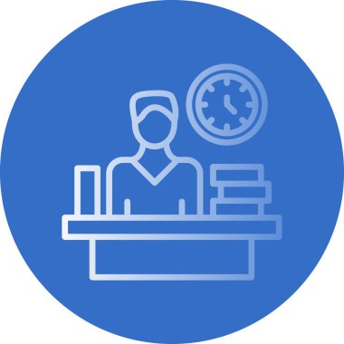 Dizüstü bilgisayar vektör illüstrasyonlu bir iş adamı