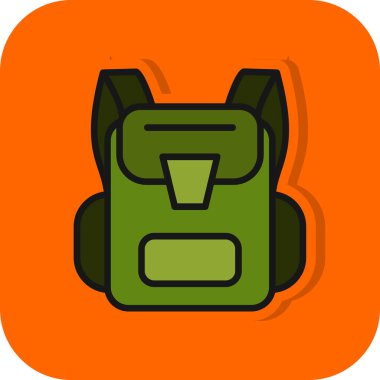 sırt çantası simgesi vektör illüstrasyonu 