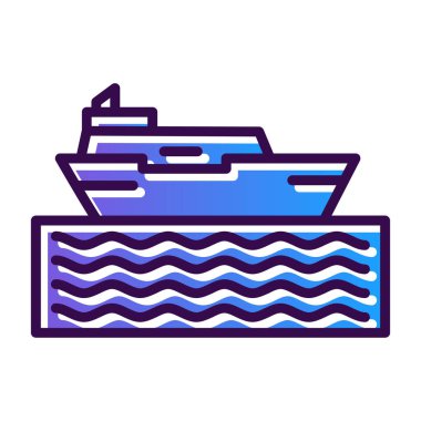 Gemi simgesi vektör illüstrasyonu