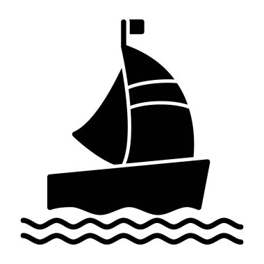 tekne ikonu vektör illüstrasyonu 