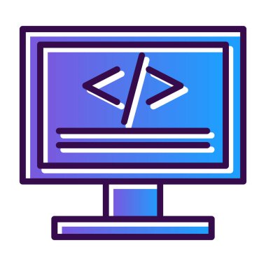 Kodlama simgesinin vektör illüstrasyonu 