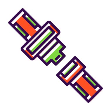 Emniyet kemeri düz simgesi, vektör illüstrasyonu 