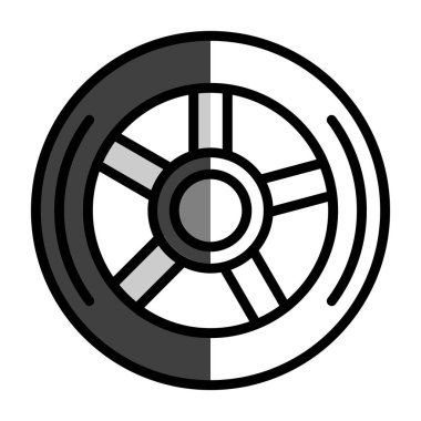 Tekerlek simgesinin vektör illüstrasyonu