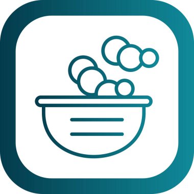 Sabun köpük ikonlu bir kase sıvı. 