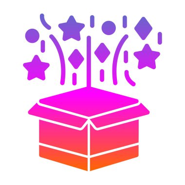 Sihirli kutu simgesi, vektör illüstrasyonu basit tasarım